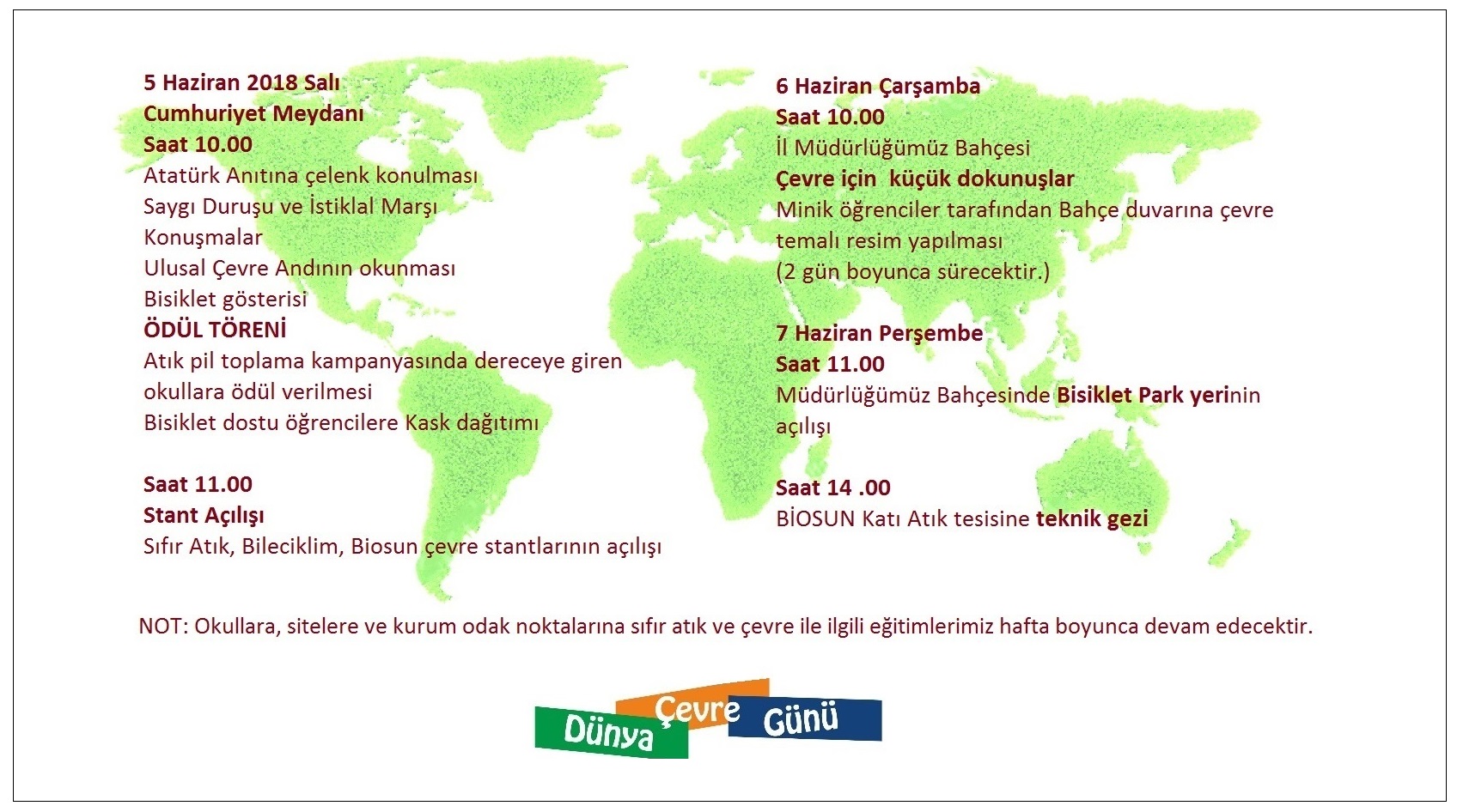 5 Haziran Dünya Çevre Günü ve Çevre Haftası Etkinliklerimiz