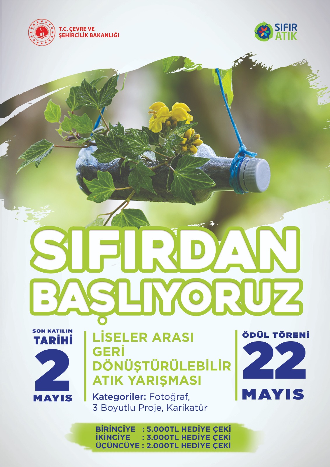 Çevre ve Şehircilik Bakanlığı tarafından hayata geçirilen ve Cumhurbaşkanı Recep Tayyip Erdoğan’ın eşi Emine Erdoğan’ın himayesinde uygulanan Sıfır Atık Projesi’nde, ilkokul, ortaokul, lise ve üniversite öğrencileri “Sıfırdan Başlıyoruz” ile yarışacak