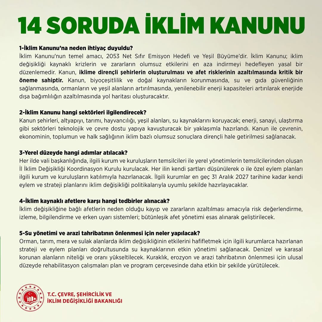 14 Soruda İklim Kanunu ve Doğru Bilinen Yanlışlar