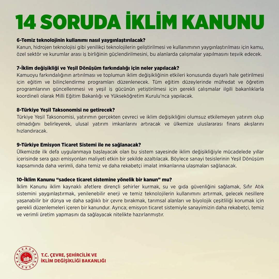 14 Soruda İklim Kanunu ve Doğru Bilinen Yanlışlar