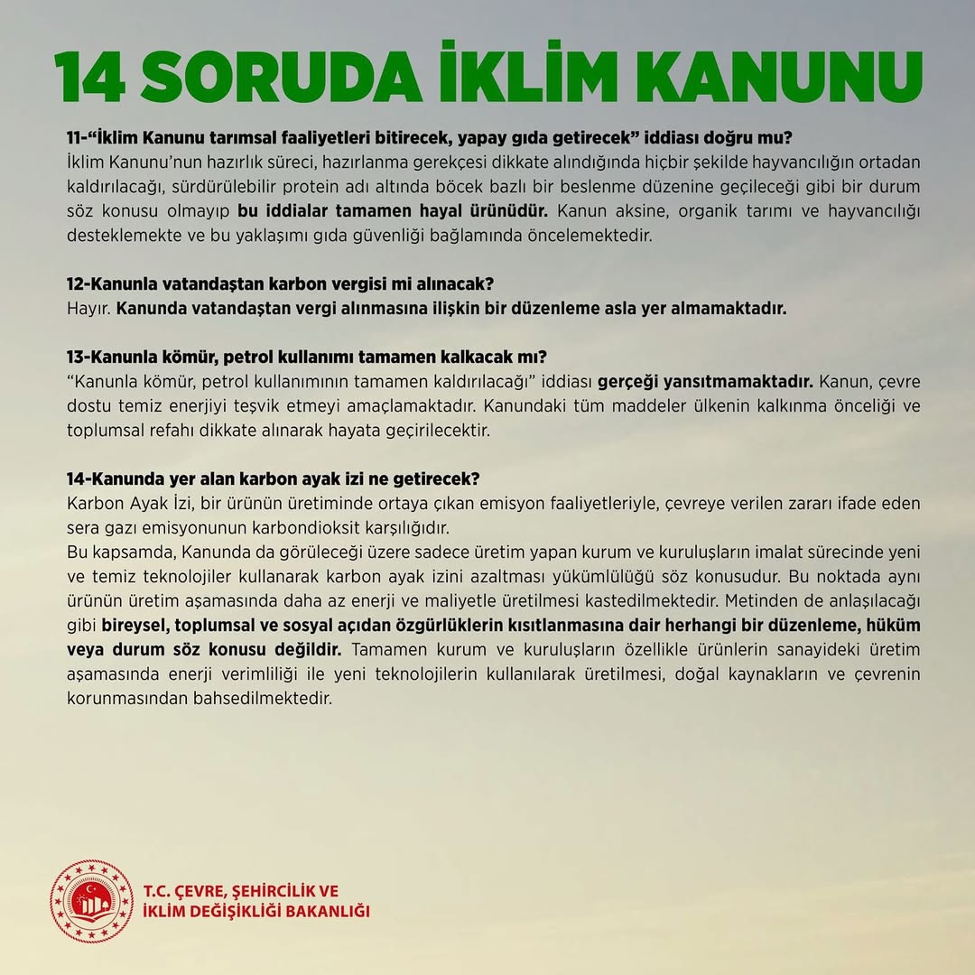 14 Soruda İklim Kanunu ve Doğru Bilinen Yanlışlar