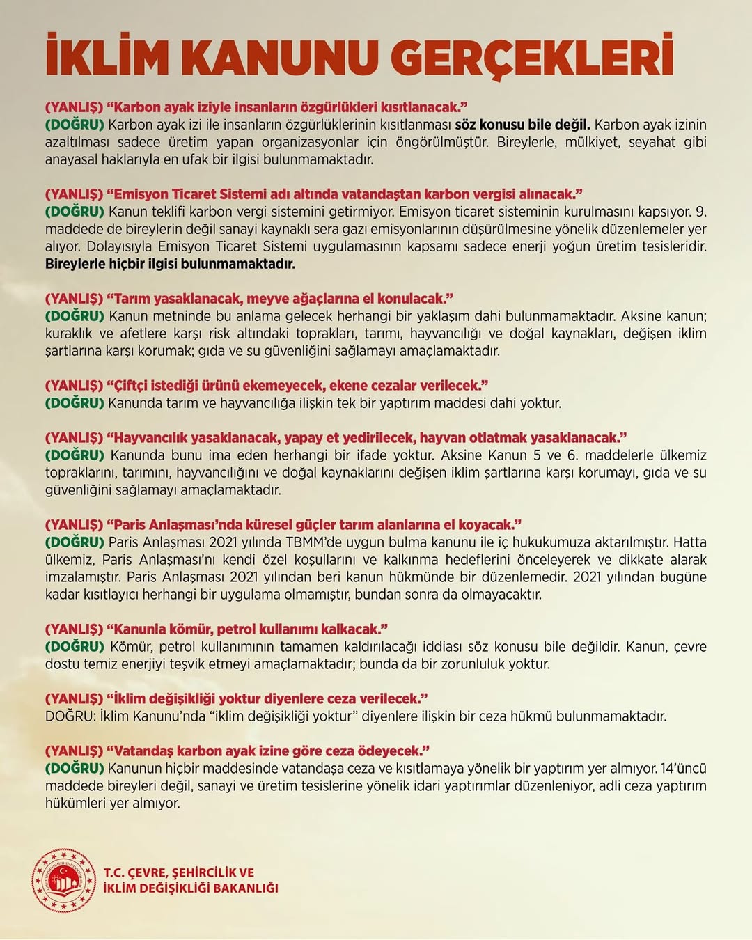 İklim Kanunu Gerçekleri