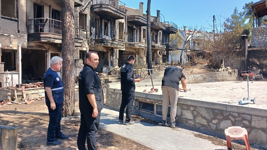 İlimiz Merkez Güzelyalı ve İntepe Mevkilerinde Meydana Gelen Yangının Ardından Hasar Tespit Çalışmaları Tamamlandı