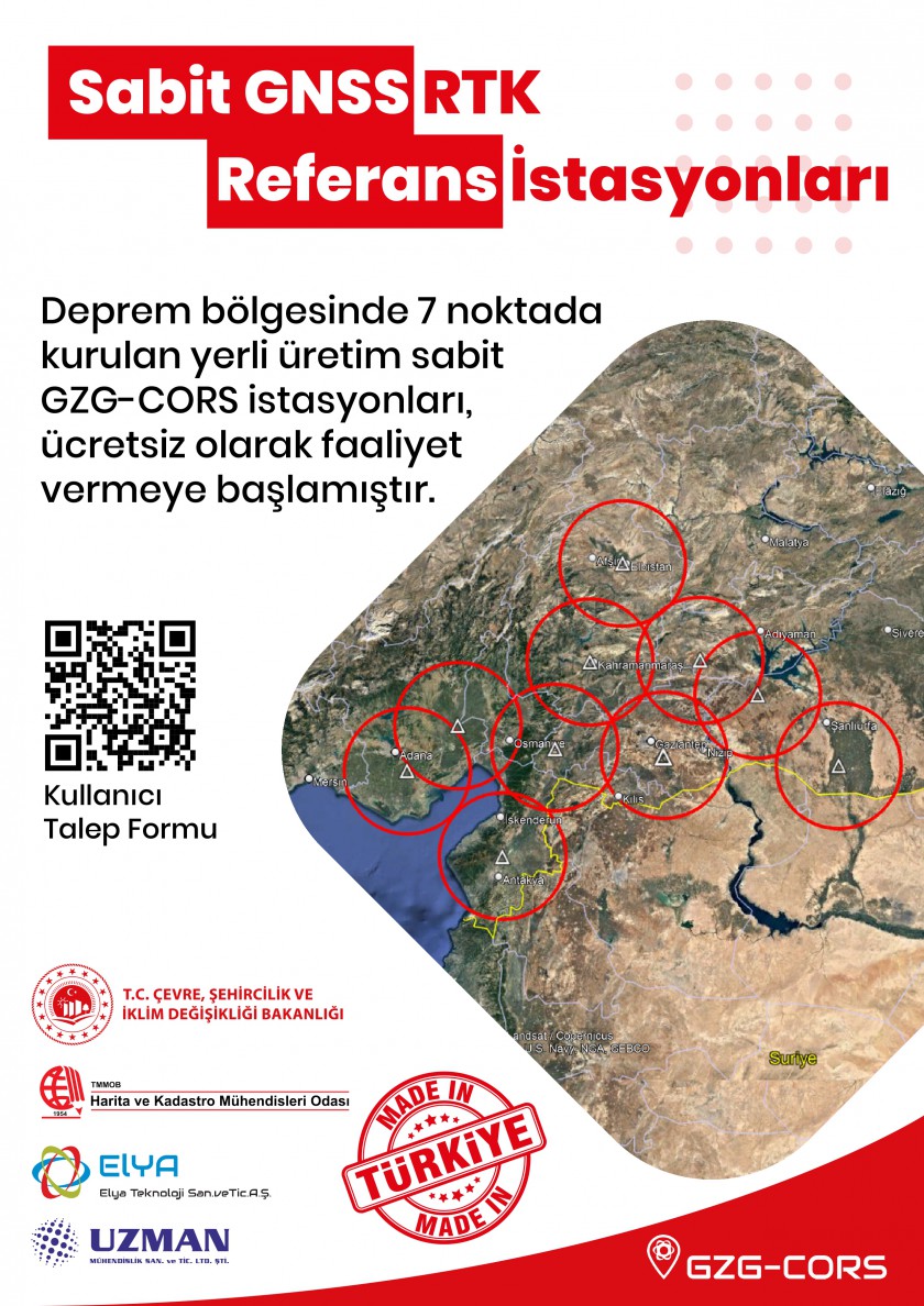 Deprem Bölgesinde Sabit GNSS RTK Referans İstasyonları Düzeltme Yayınlarına Başladı.