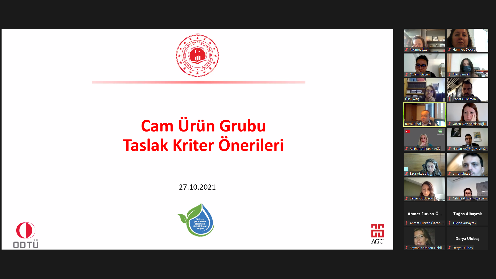 Cam Ürün Grubu Çevre Etiketi Kriterlerinin Hazırlanmasına Yönelik Teknik İnceleme Komisyonu Toplantısı Gerçekleştirildi.