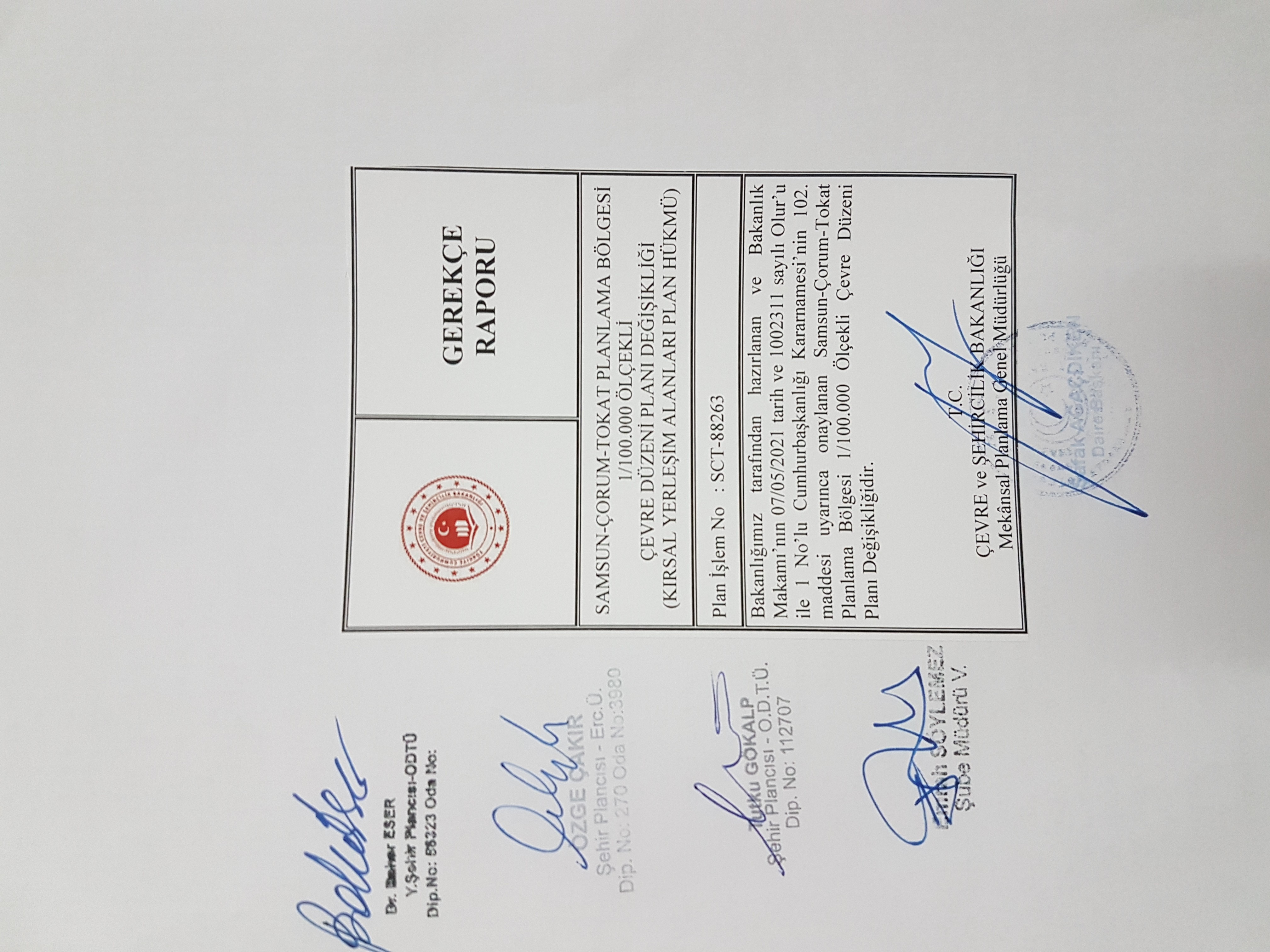 Samsun-Çorum-Tokat Planlama Bölgesi 1/100.000 Ölçekli Çevre Düzeni Planı Değişikliği