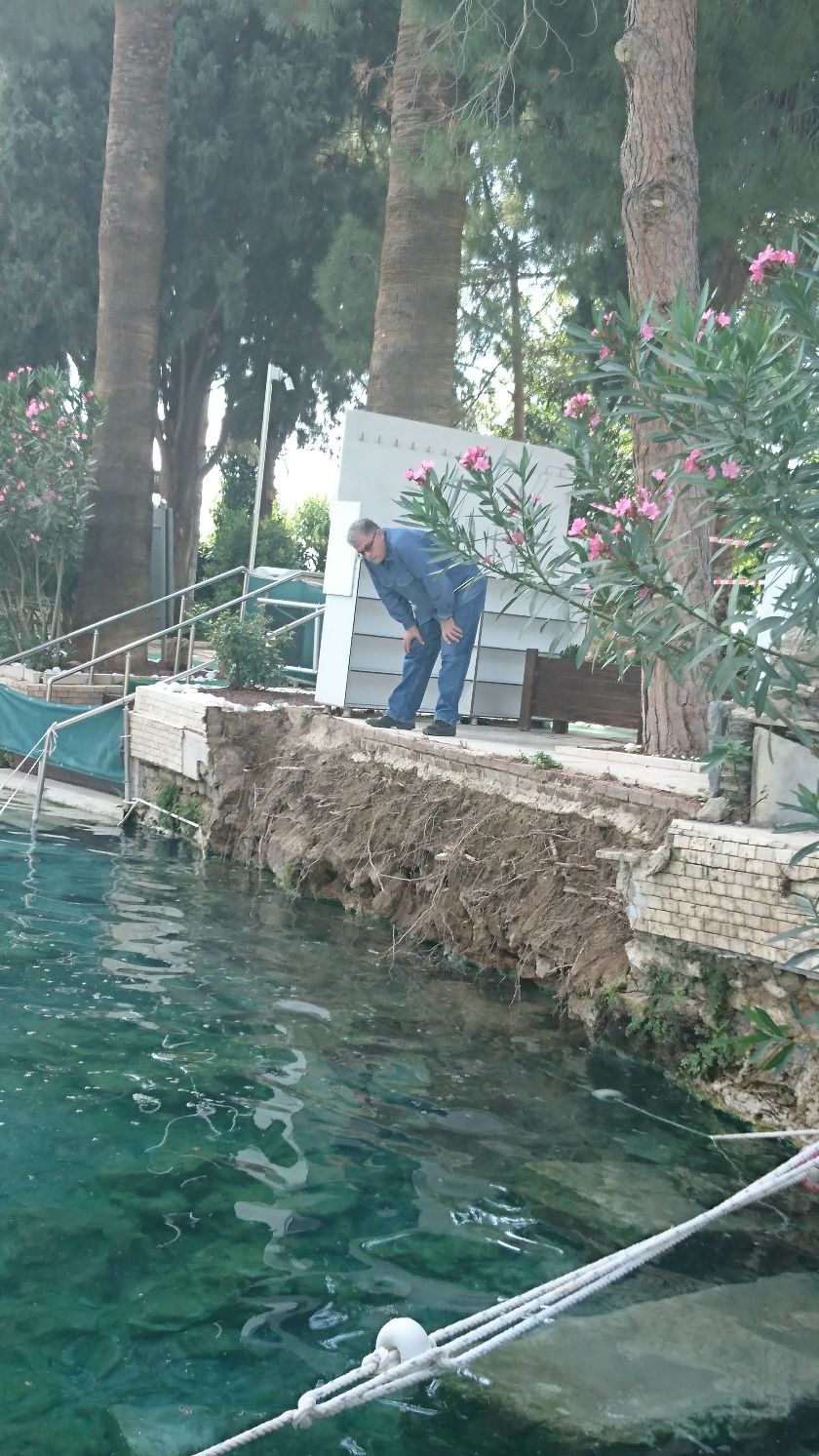 Pamukkale Doğal Sit Alanı Antik Havuzda Duvar Çökmesi Sonrası İnceleme