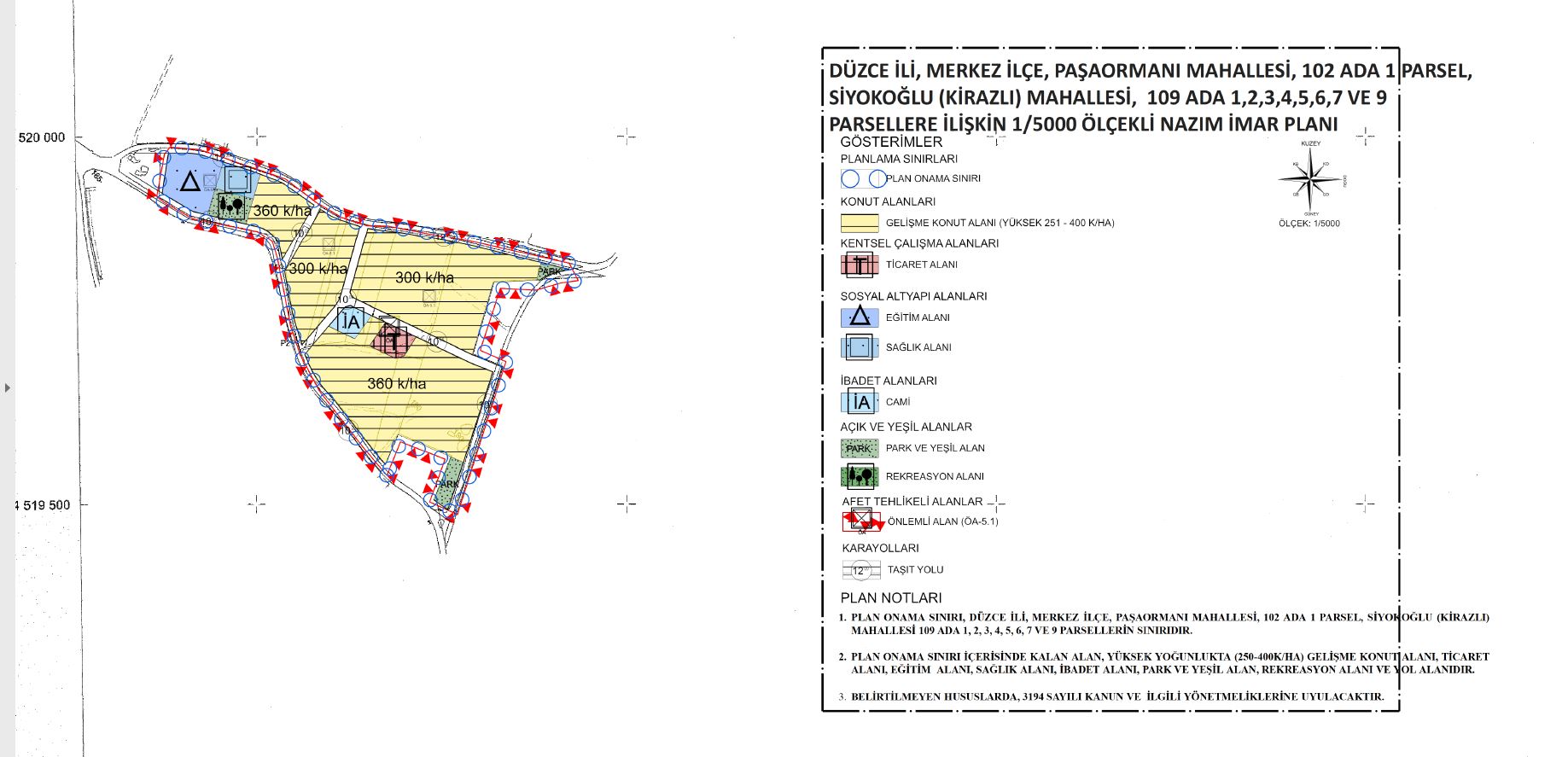 Askı İlanı - Paşaormanı 102/1 ve Kirazlı (Siyokoğlu) 109/1-2-3-4-5-6-7-8 Parseller Nazım İmar Planı, İlave Uygulama İmar Planı ve  Uygulama İmar Planı Değişikliği