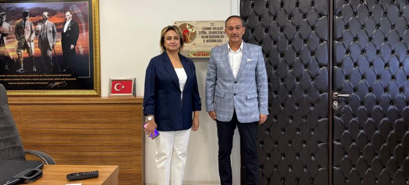 Tapu ve Kadastro XIV.(Edirne) Bölge Müdürü Sayın Hayrullah AKDEMİR İl Müdürümüz Sayın Ayşe SARI'ya Ziyarette Bulundu