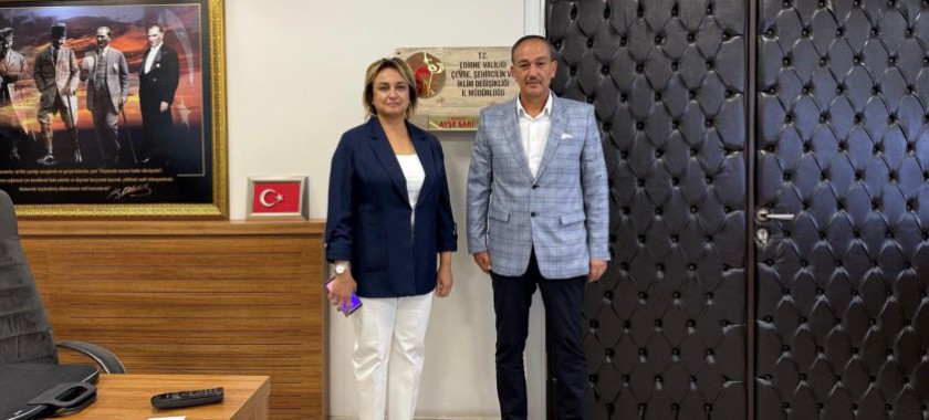 Tapu ve Kadastro XIV.(Edirne) Bölge Müdürü Sayın Hayrullah AKDEMİR İl Müdürümüz Sayın Ayşe SARI'ya Ziyarette Bulundu