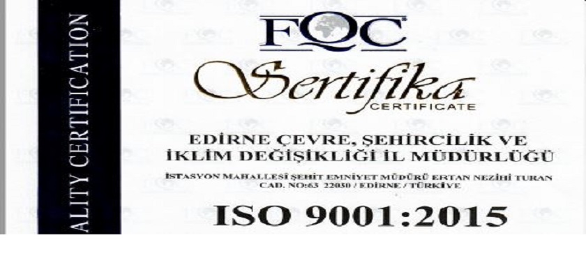 İl Müdürlüğümüz ISO 9001:2015 Kalite Yönetim Sistemi Belgesi Almaya Hak Kazandı