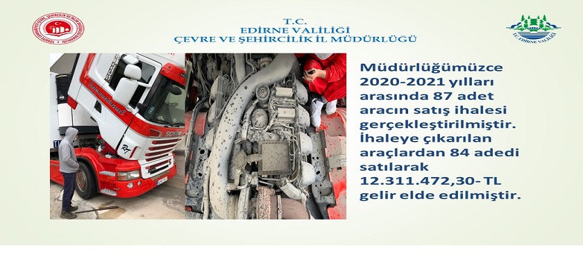 Müdürlüğümüzce 2020-2021 Yılları Arasında 87 Adet Aracın Satış İhalesi Gerçekleştirildi