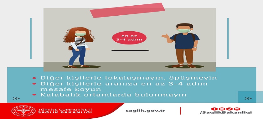 Sağlık Bakanlığı Tarafından Sosyal Mesafe Paylaşımları