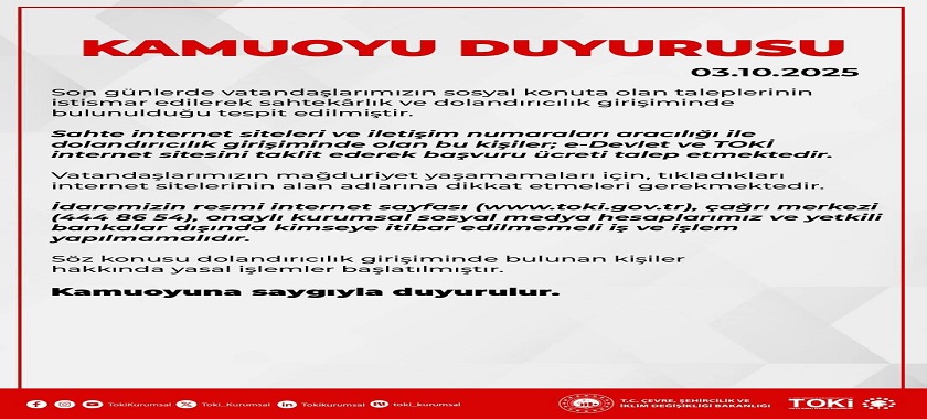 KAMUOYU BİLGİLENDİRMESİ