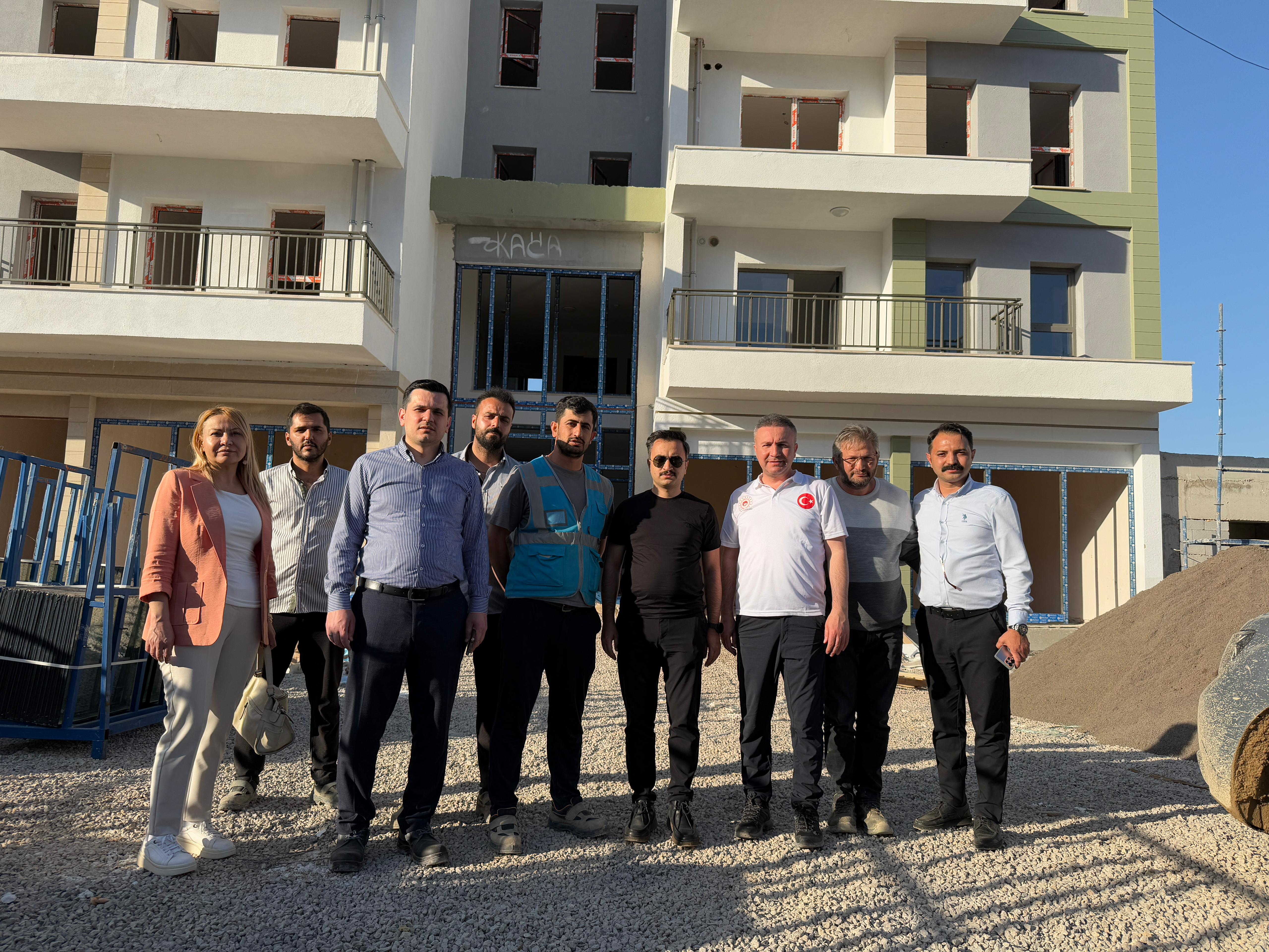 Nurdağı'nda  hızla yapımı devam etmekte olan rezerv alanlarda inceleme yapılmaktadır.