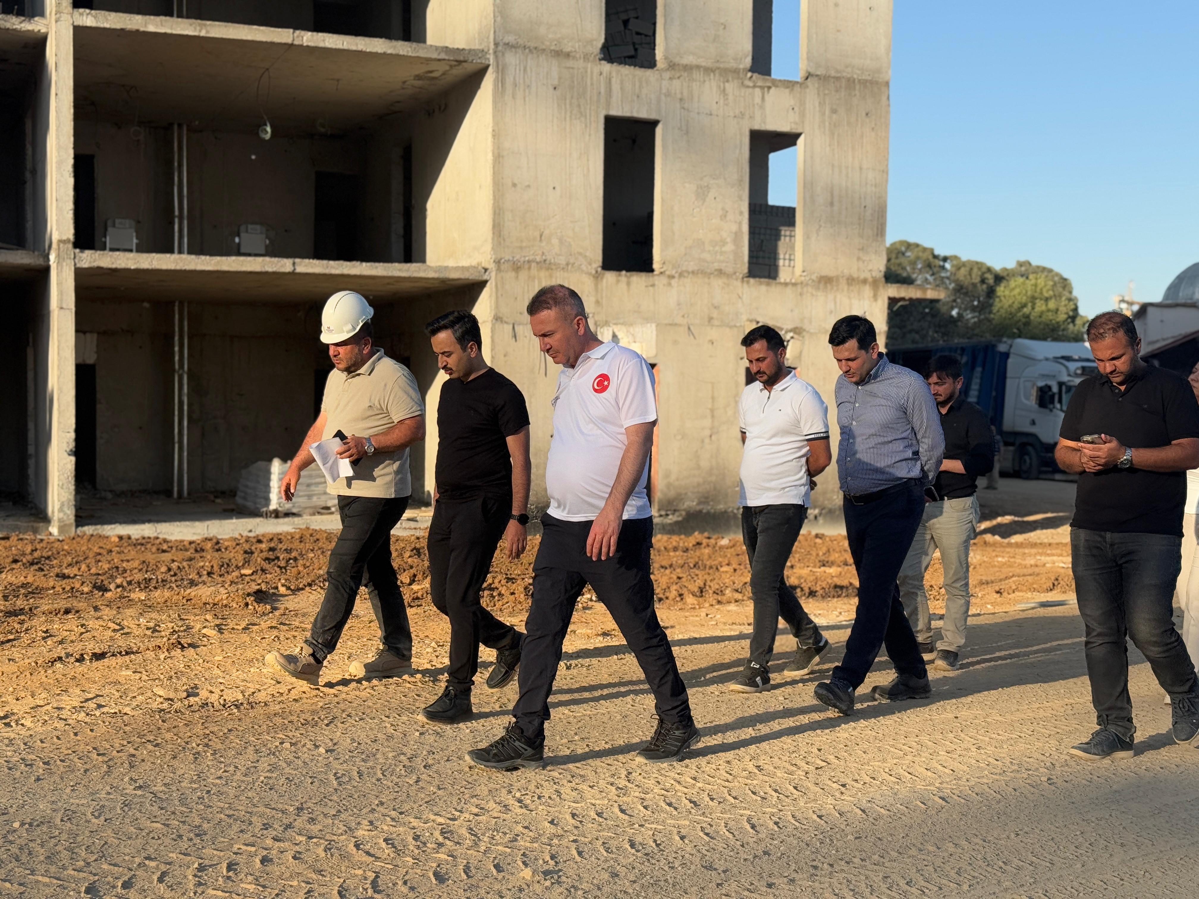 Nurdağı'nda  hızla yapımı devam etmekte olan rezerv alanlarda inceleme yapılmaktadır.