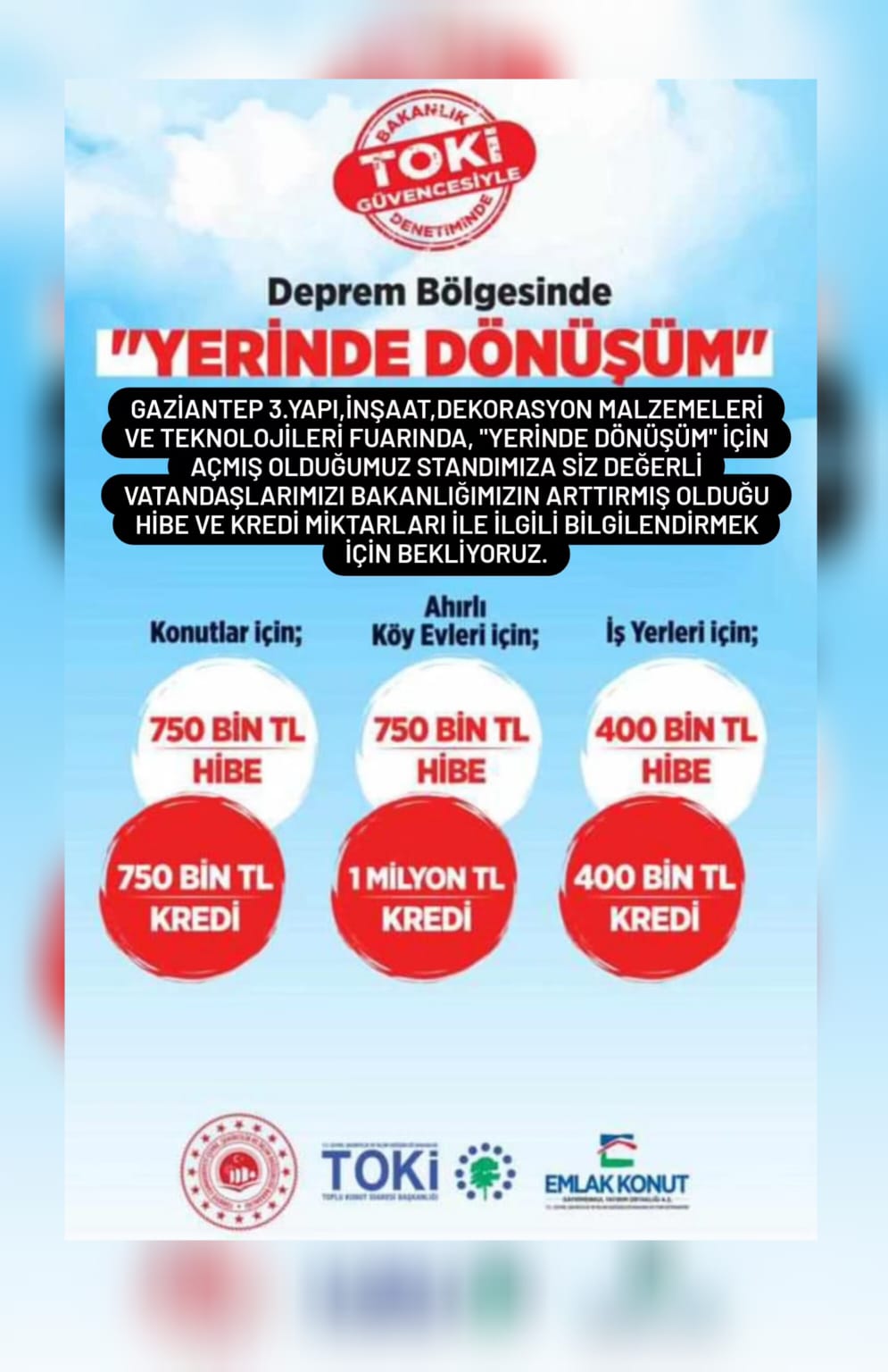 YERİNDE DÖNÜŞÜMÜ ANLATMAK İÇİN GAZİANTEP 3.YAPI, İNŞAAT, DEKORASYON MALZEMELERİ VE TEKNOLOJİLERİ FUARINDAYIZ!