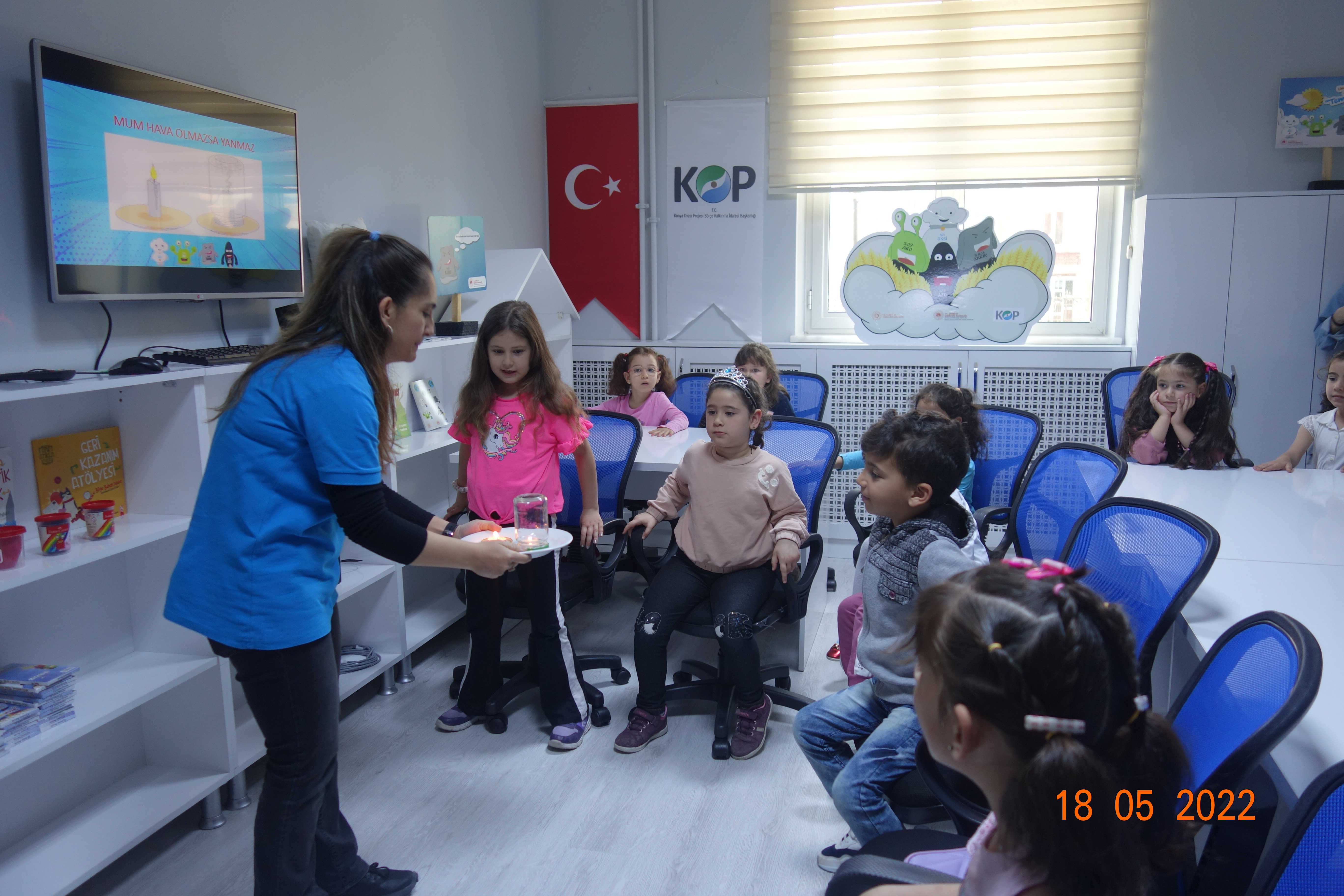 “KOP Temiz Hava, Sıfır Atık, Geri Dönüşüm Kütüphanesi Projesi” kapsamında Selçuklu Konya Büyükşehir Belediyesi Dostluk Anaokulu öğrencilerini misafir ettik.