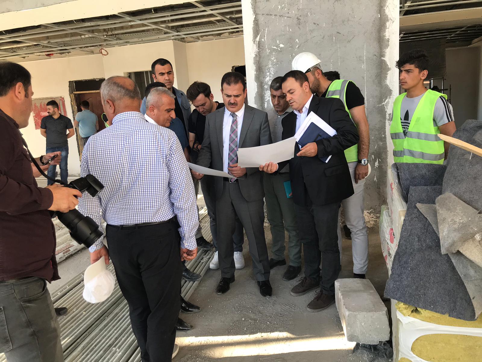 Hakkari İli Merkez İlçesinde yapımı devam eden Öğretmen Evi İnşaat İncelemeleri