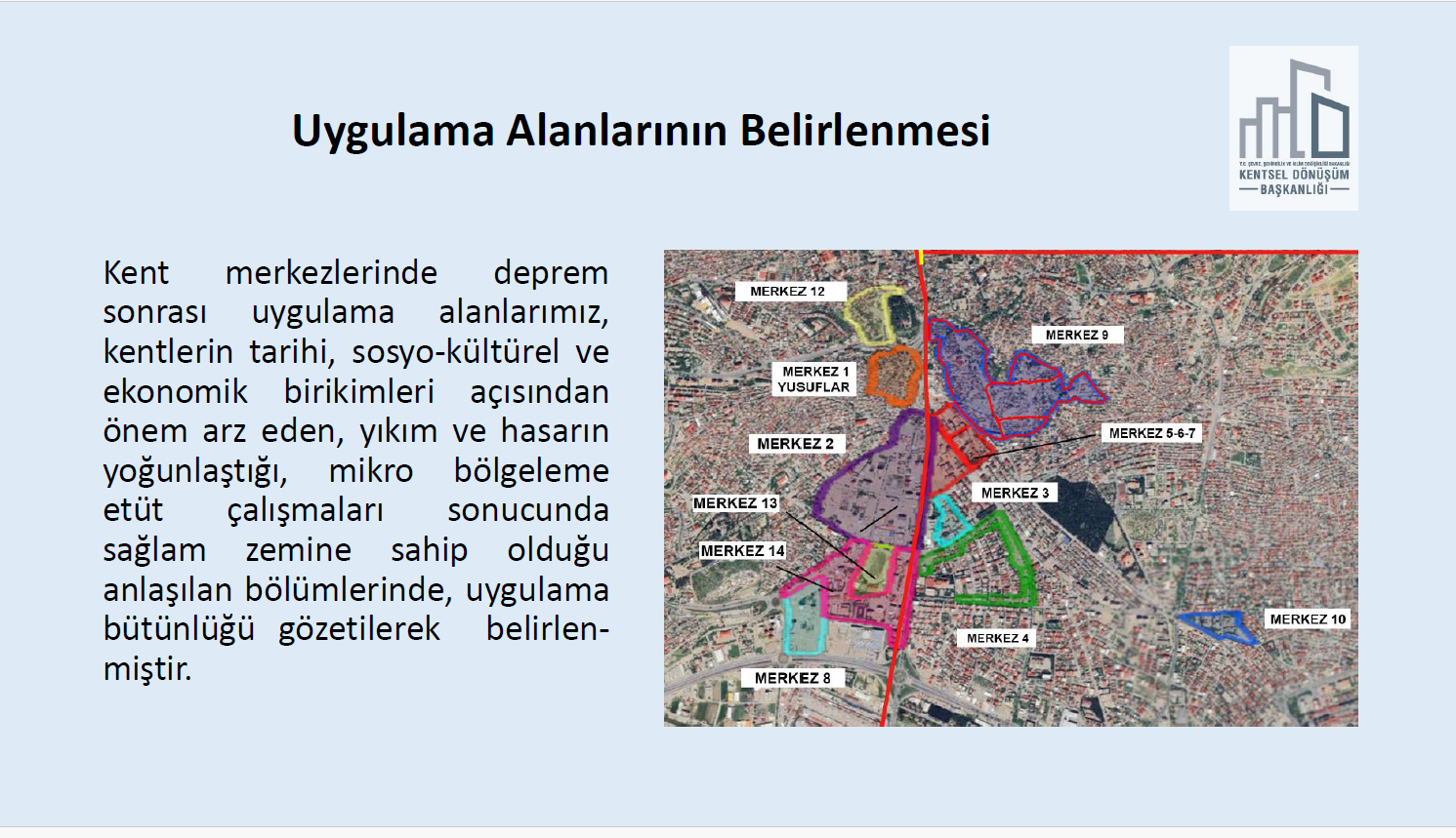 ÇEVRE, ŞEHİRCİLİK VE İKLİM DEĞİŞİKLİĞİ BAKANLIĞI KENTSEL DÖNÜŞÜM BAŞKANLIĞI DEPREM SONRASI YÜRÜTÜLEN ÇALIŞMALARA DAİR BİLGİLENDİRME