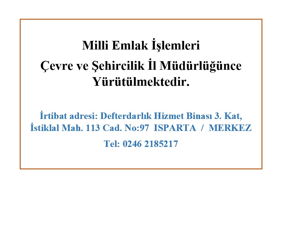 Milli Emlak İşlemleri