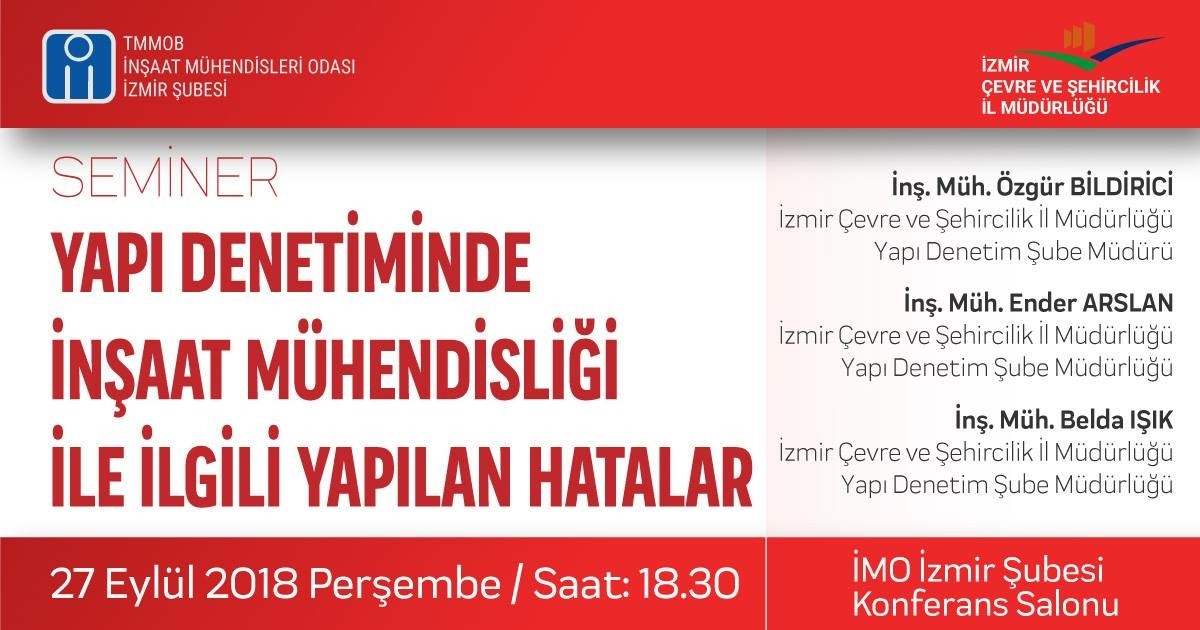 Yapı Denetiminde İnşaat Mühendisliği İle İlgili Yapılan Hatalar Semineri Yapıldı…