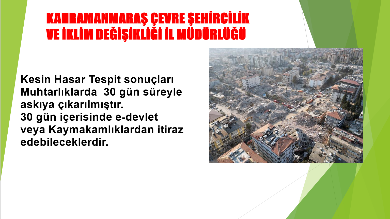 HASAR TESPİT ASKI SÜRECİ