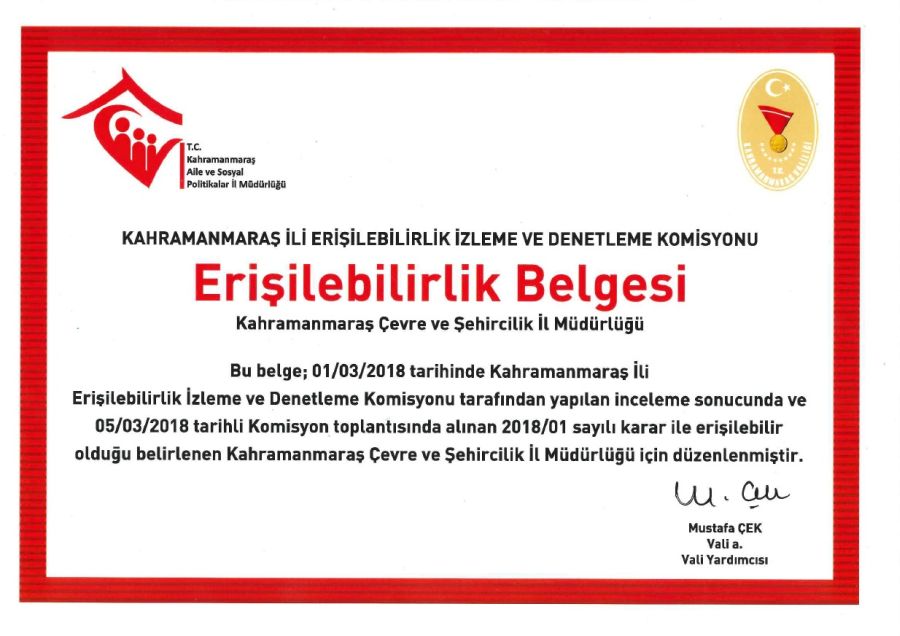 ERİŞİLEBİLİRLİK BELGESİ