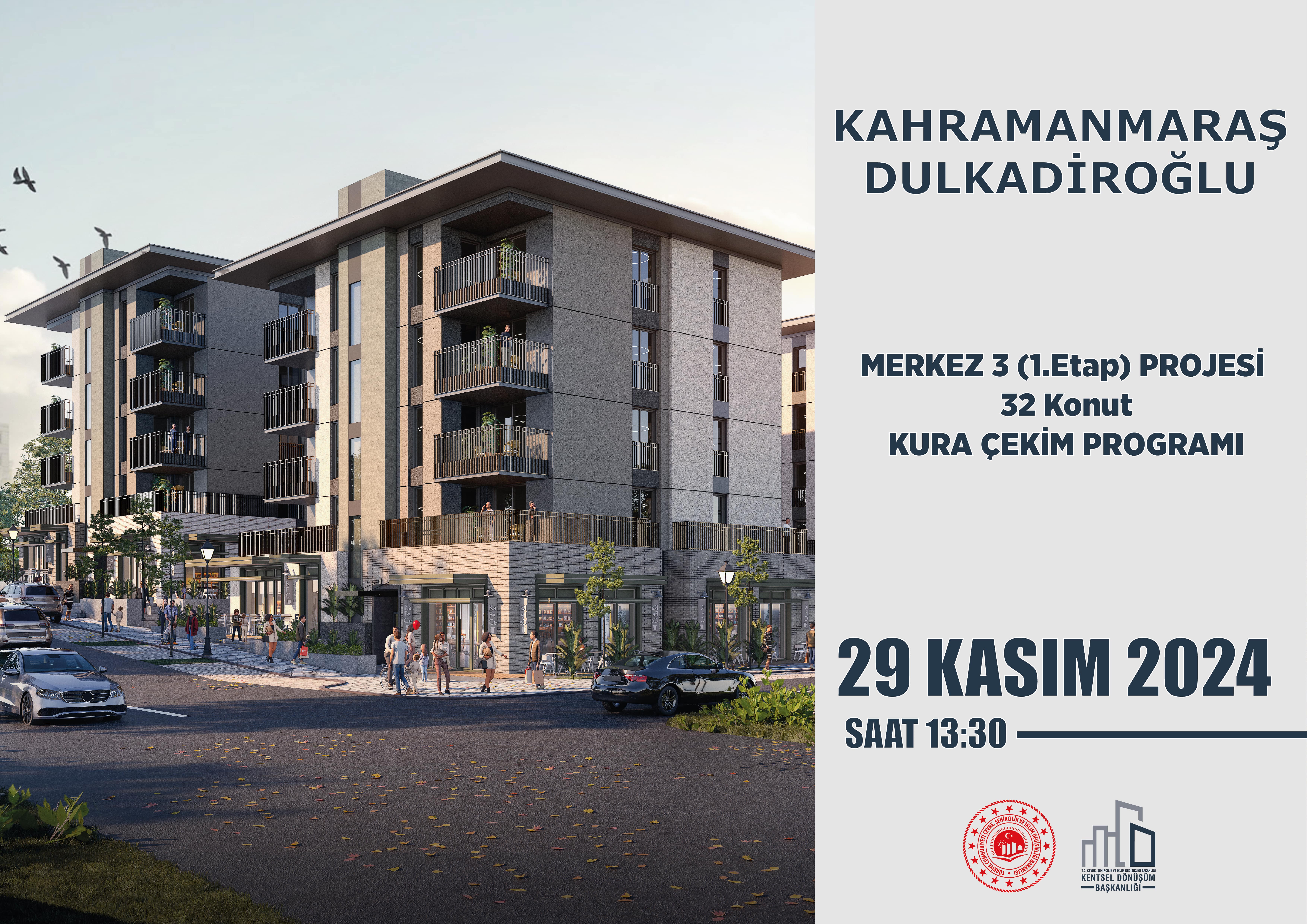 Kahramanmaraş Dulkadiroğlu İlçesi Merkez 3 Yenişehir Mahallesi Rezerv Yapı Alanı Konut Kura Çekimi Duyurusu