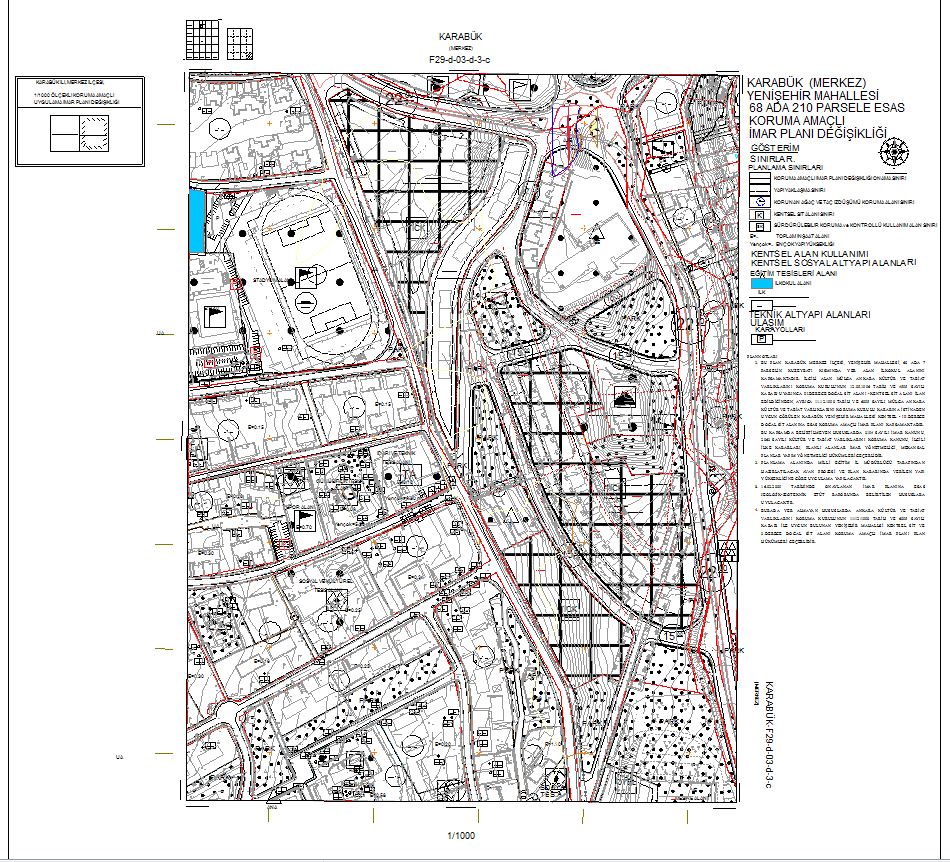 Karabük İli Merkez İlçe Yenişehir  Mahallesi 68 Ada  (Eski:7 Yeni:210) Parselde Şehit Metin Aslan İlkokulu Alanına Ait  Koruma Amaçlı Uygulama İmar Planı Değişikliği  Askı İlan Tutanağı