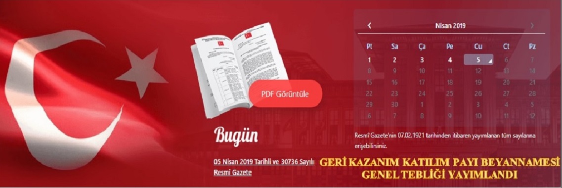 GERİ KAZANIM KATILIM PAYI BEYANNAMESİ GENEL TEBLİĞİ YAYIMLANDI