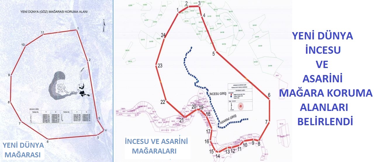 YENİ DÜNYA, İNCESU VE ASARİNİ MAĞARA KORUMA ALANLARI BELİRLENDİ