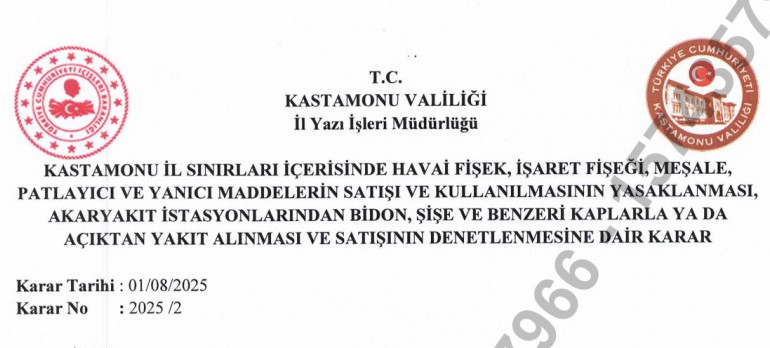 VALİLİK KARARI