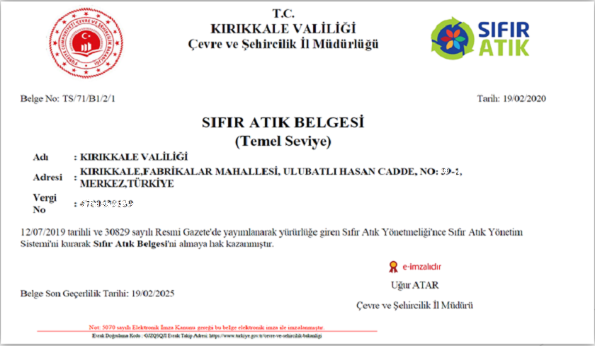 Kredi Yurtlar Kurumu Kırıkkale İl Müdürlüğü Yönetici ve Personeline “Sıfır Atık Farkındalık Eğitimi” Düzenlendi