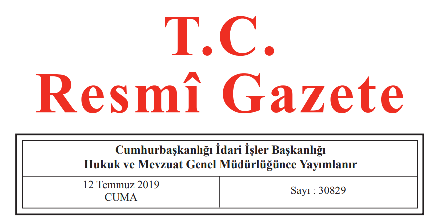 12.07.2019 TARİHLİ VE 30829 SAYILI RESMİ GAZETEDE SIFIR ATIK YÖNETMELİĞİ YAYINLANMIŞTIR