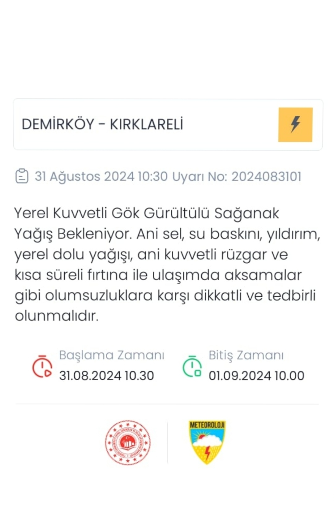 İstanbul Bölge Tahmin ve Erken Uyarı Merkezi Genel Başlık Marmara'nın Kuzeybatısında Beklenen Kuvvetli Gök Gürültülü Sağanak Yağışlara Dikkat!