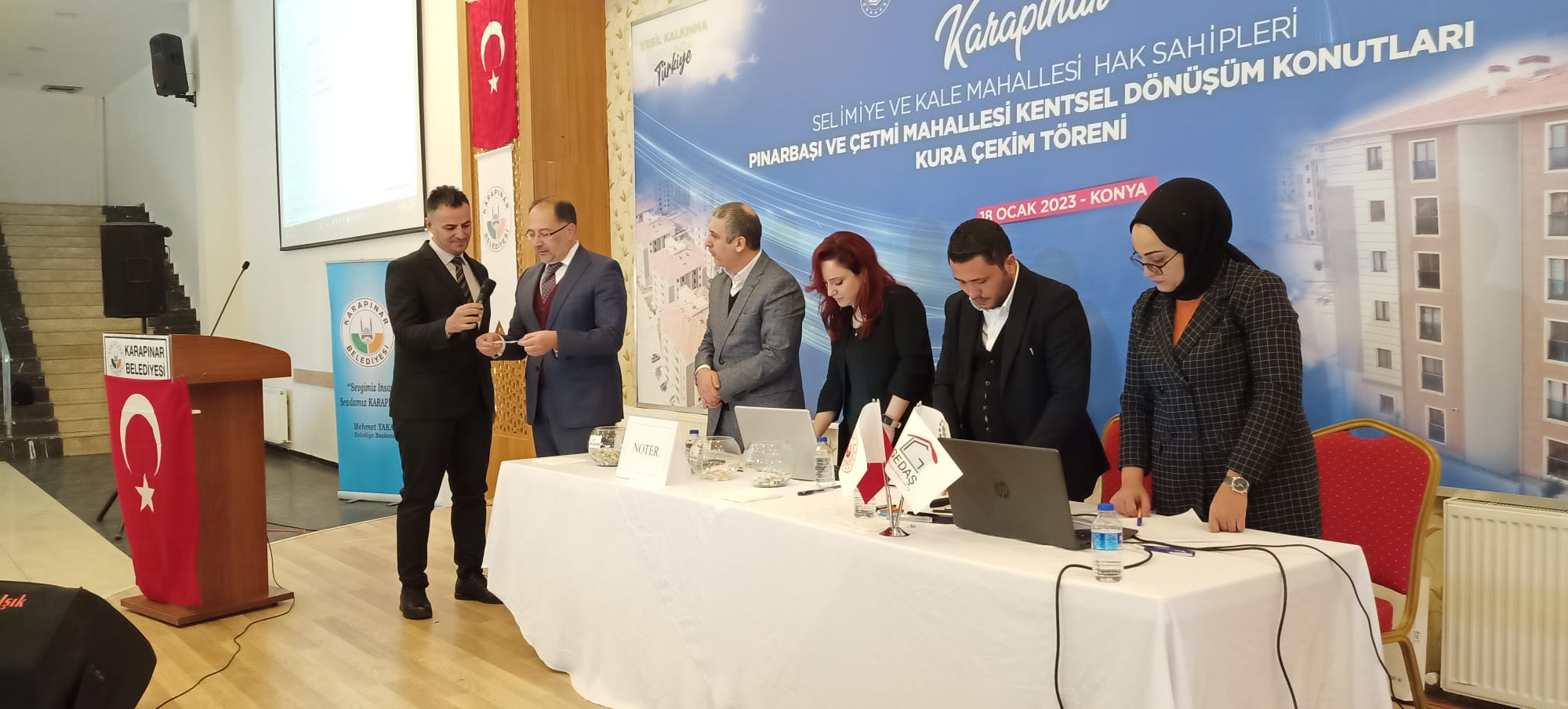 Karapınar Pınarbaşı ve Çetmi Mahallesi'nde Kentsel Dönüşüm Konutları Kura Çekimi Töreni