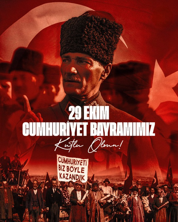 102. yıl dönümünde, bağımsızlık ve cumhuriyet uğruna mücadele eden, başta Gazi Mustafa Kemal Atatürk olmak üzere millî mücadelenin tüm kahramanlarını minnet ve saygıyla anıyoruz.  29 Ekim Cumhuriyet Bayramımız kutlu olsun!