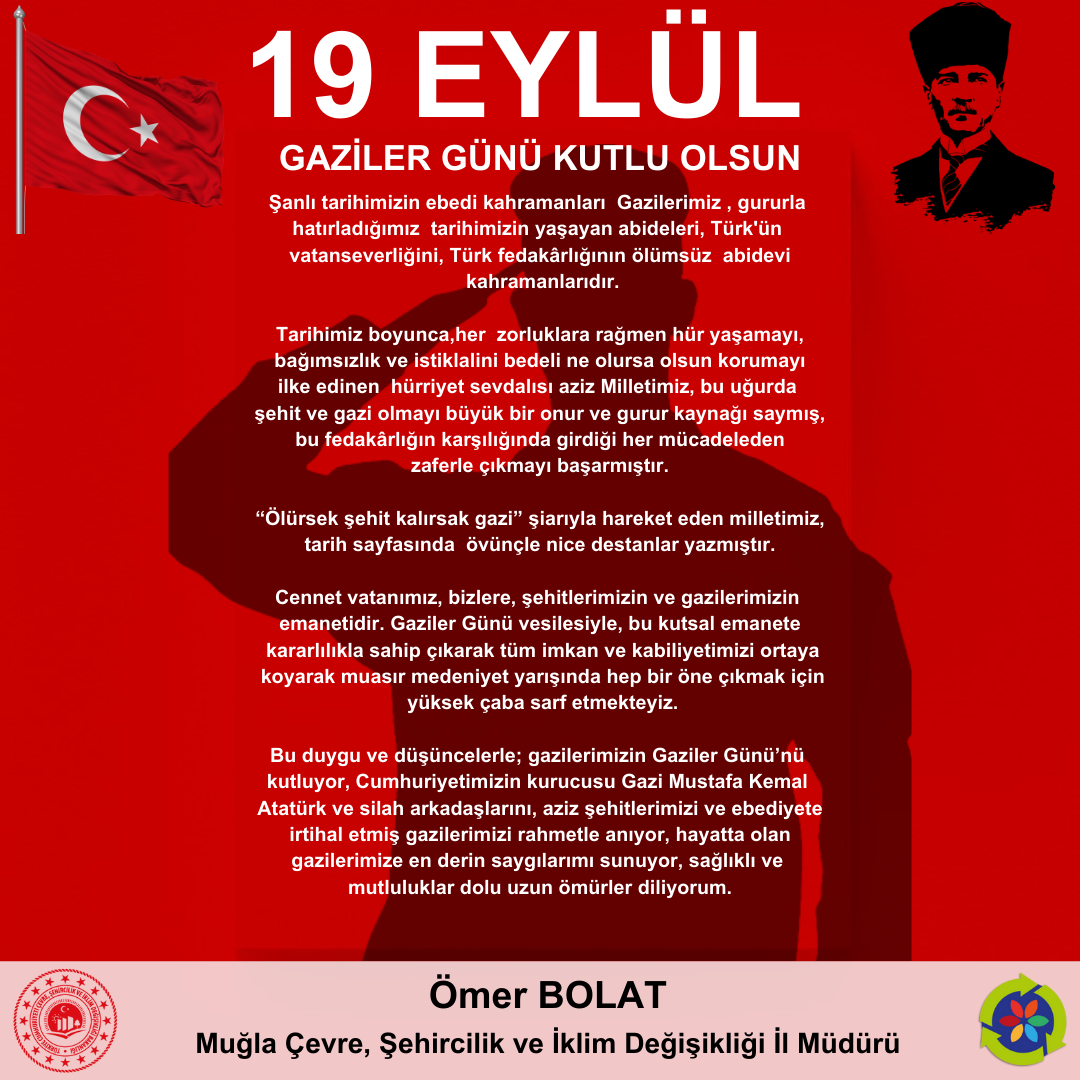 19 EYLÜL GAZİLER GÜNÜ KUTLU OLSUN