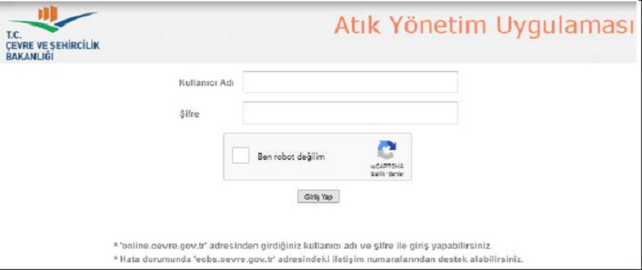 Atık Yönetim Uygulaması (TABS/MOTAT/KDS)