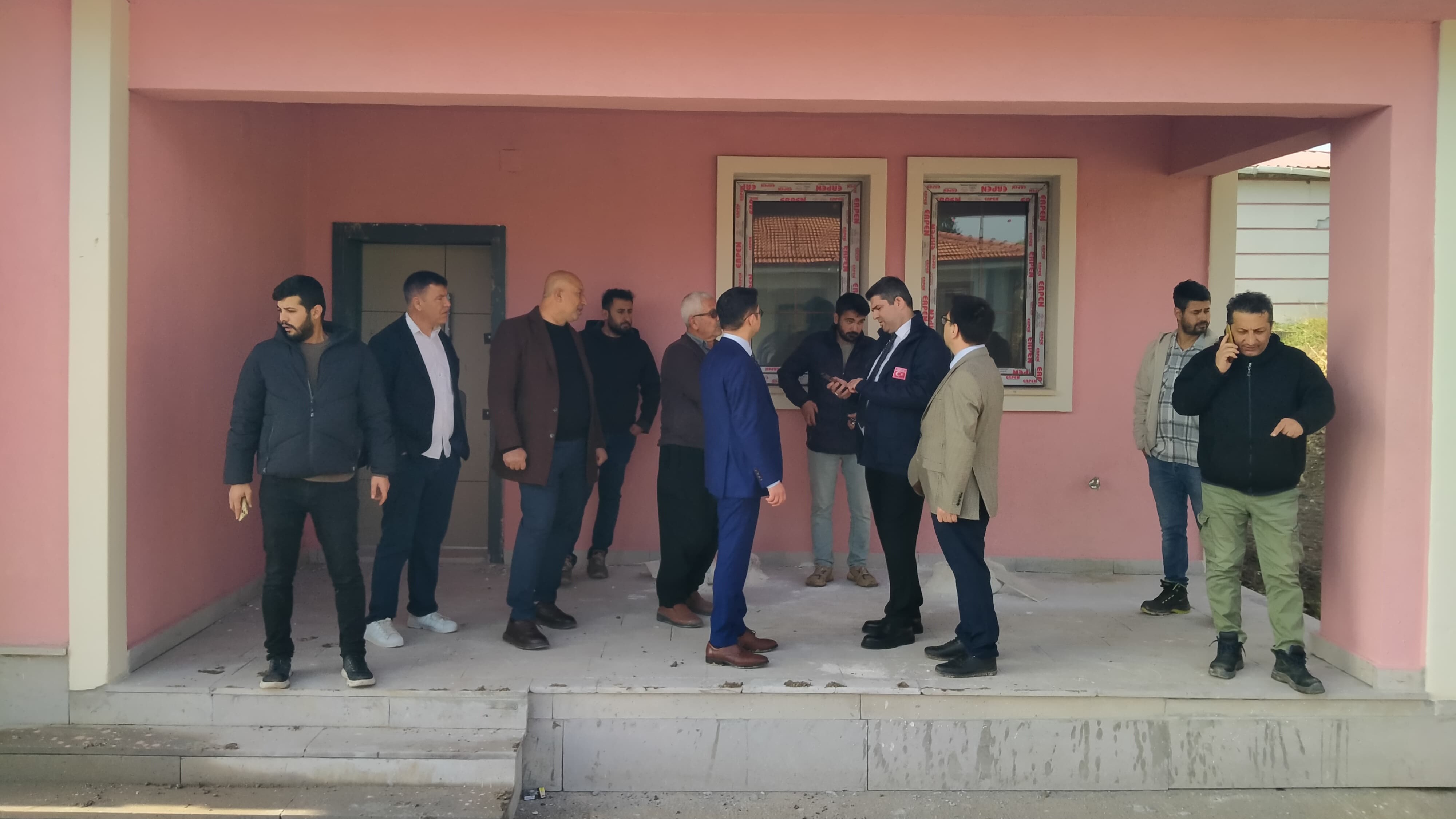 Dervişli Köyünde Yapımı Devam Eden  Deprem Konutlarında İnceleme