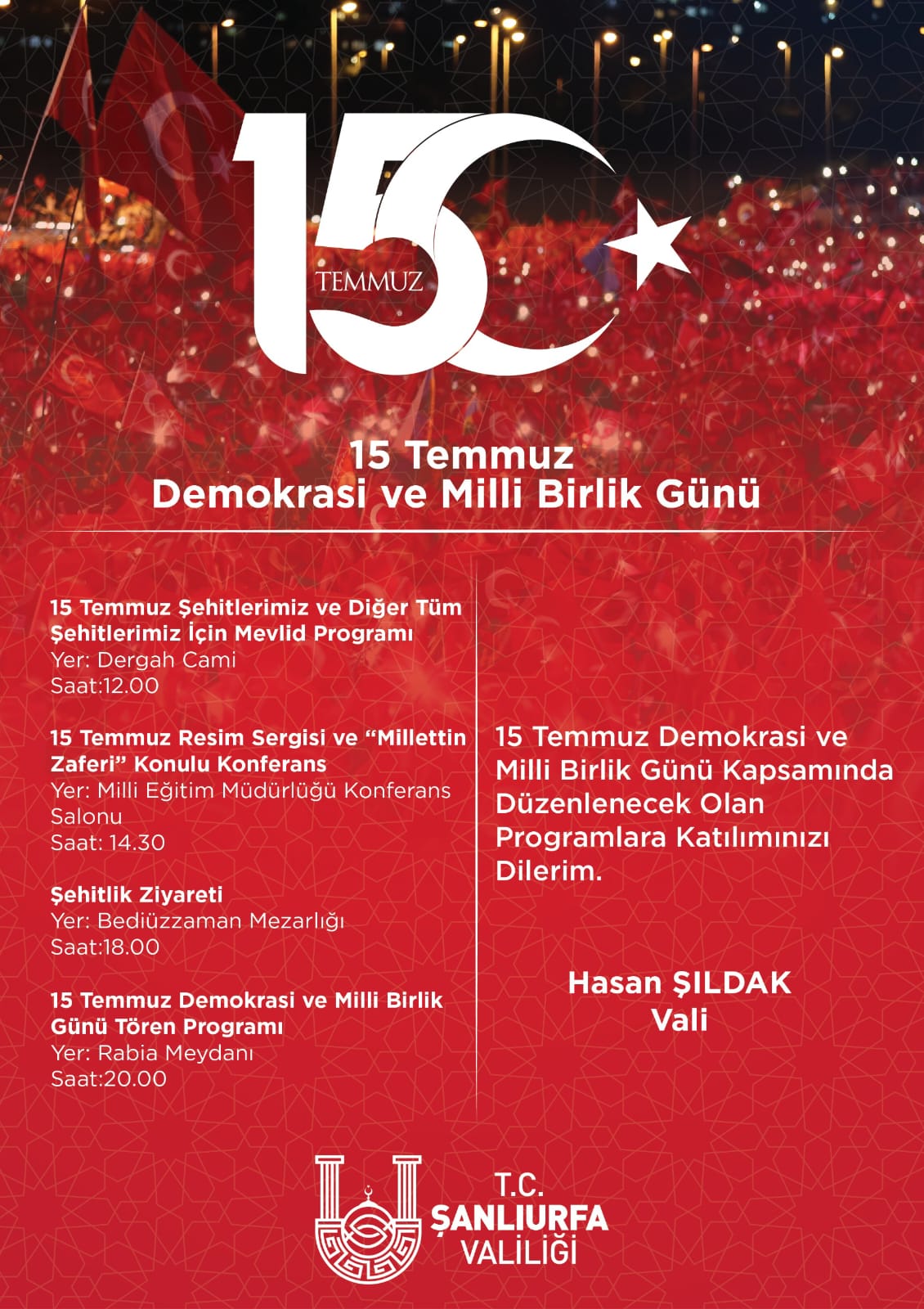 Milli Direnişin 8.Yılında 15 Temmuz Demokrasi ve Miili Birlik Günümüzü Kutluyor,Şehit ve Gazilerimizi Rahmet ve Minnetle Anıyoruz.