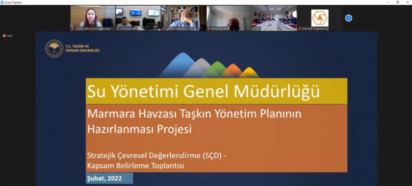 Marmara Havzası Taşkın Yönetim Planı SÇD Kapsam Belirleme Toplantısı 9 Şubat 2022 tarihinde video konferans yöntemi ile gerçekleştirilmiştir.