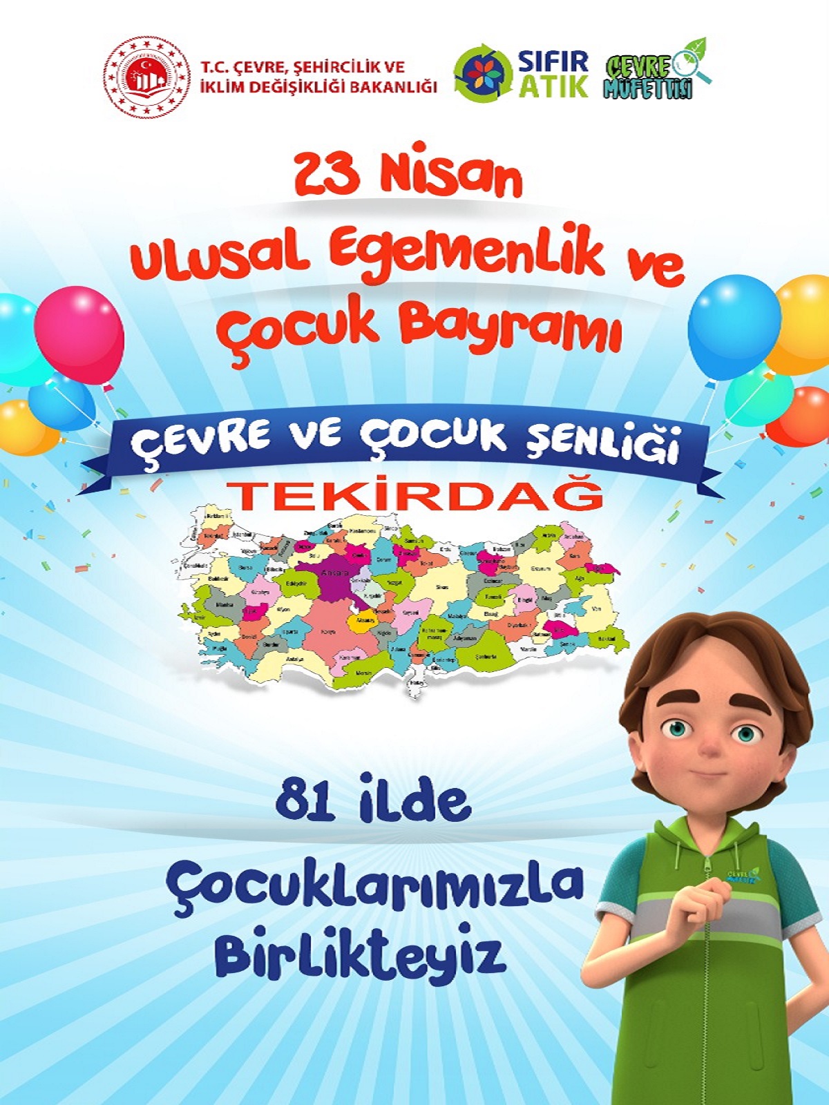 23 NİSAN ULUSAL EGEMENLİK VE ÇOCUK BAYRAMI KAPSAMINDA “ÇEVRE VE ÇOCUK ŞENLİĞİ” İLİMİZDE DE COŞKUYLA GERÇEKLEŞTİRİLMİŞTİR.