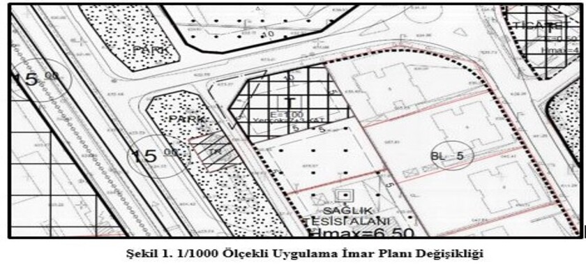 TOKAT İLİ, MERKEZ İLÇESİ, KALEARDI MAHALLESİ 1313 ADA 13 PARSELE İLİŞKİN UİP:60448243 PLAN İŞLEM NUMARALI 1/1000 ÖLÇEKLİ UYGULAMA İMAR PLANI DEĞİŞİKLİĞİ