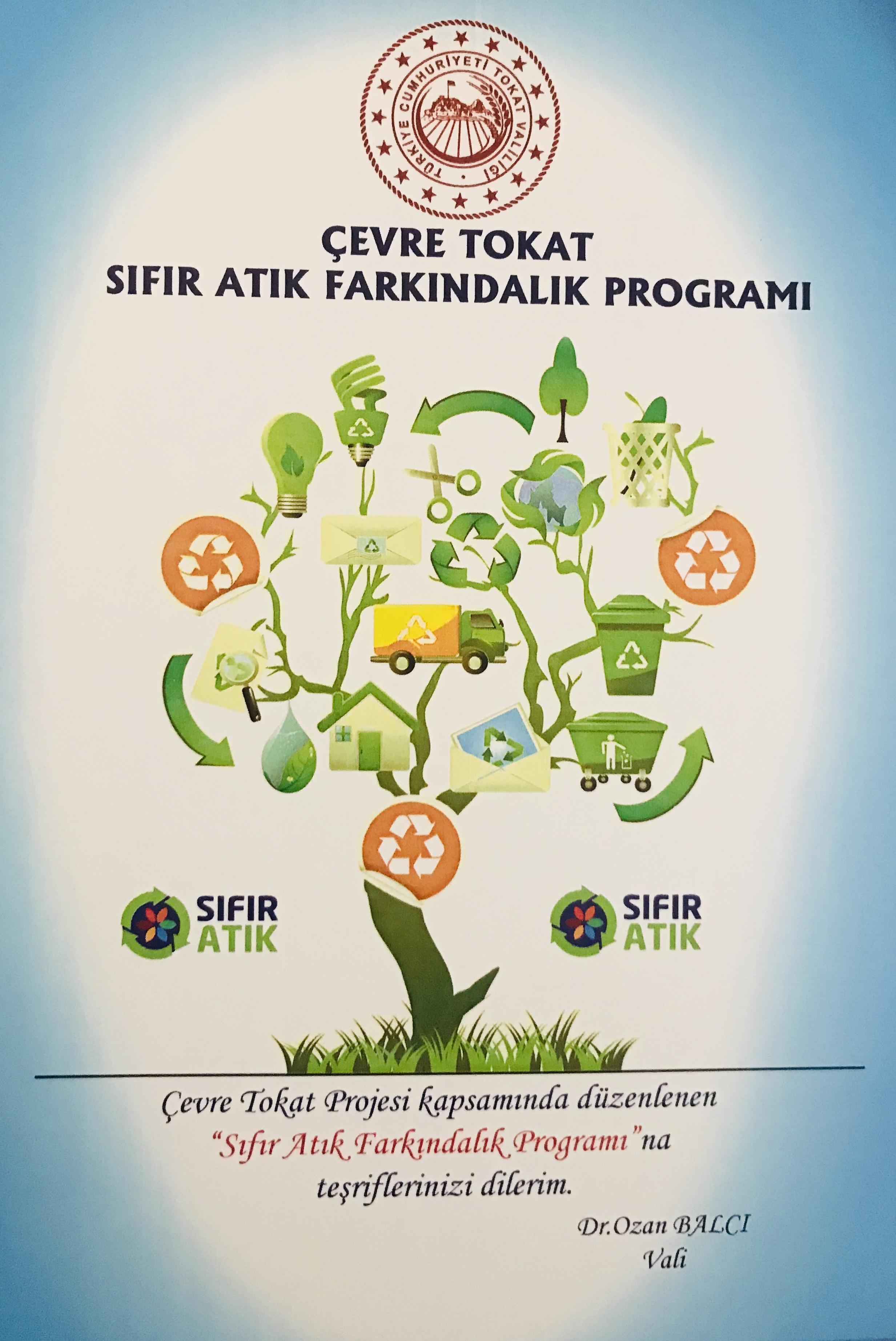 ÇEVRE TOKAT SIFIR ATIK FARKINDALIK PROGRAMI DAVETİYE