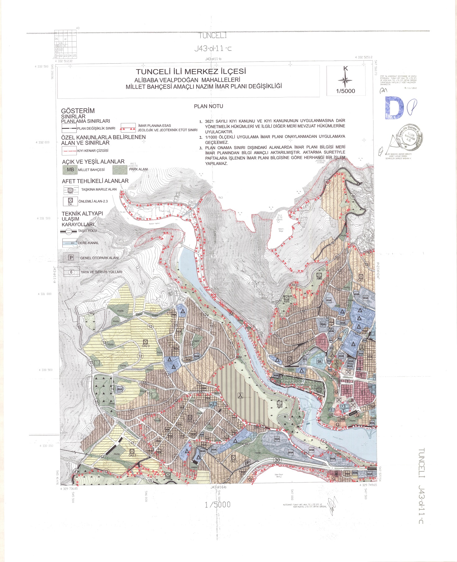 İLAN : Bakanlığımızca İlimiz, Merkez İlçesi, Alibaba Mahallesi, Alpdoğan Mahallesi,Toplam 23.984,00 m²'lik alana ilişkin hazırlanan Millet Bahçesi amaçlı 1/5.000(NİP:621060994) ölçekli nazım imar planı değişikliği