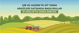 2/B VE HAZİNE'YE AİT TARIM ARAZİLERİ SATIŞINDA BAŞVURULAR 31 ARALIK'TA SONA ERECEK