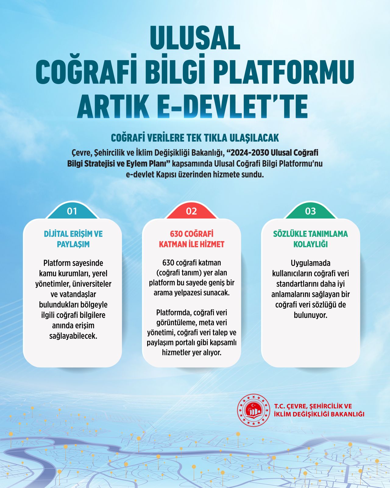 “2024-2030 ULUSAL COĞRAFİ BİLGİ STRATEJİSİ VE EYLEM PLANI” YÜRÜRLÜĞE GİRDİ