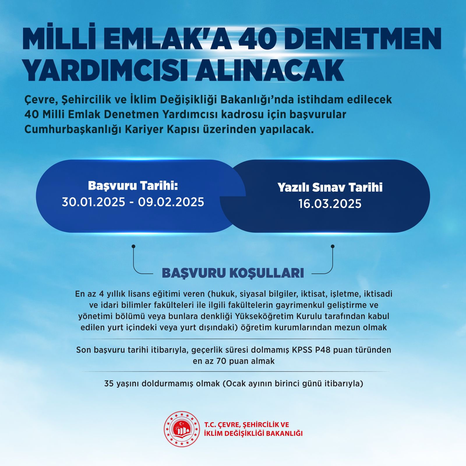 40 DENETMEN YARDIMCISI İSTİHDAM EDİLECEK